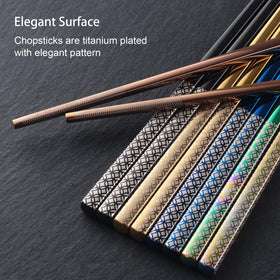 Greatamzor SUS304 stainless steel chopsticks are easy to clean and sanitary.