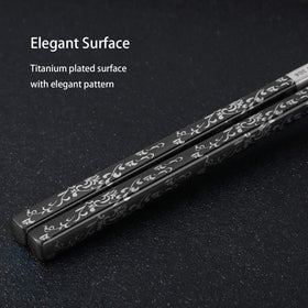 Greatamzor chopsticks with laser flower vine pattern for elegant grip