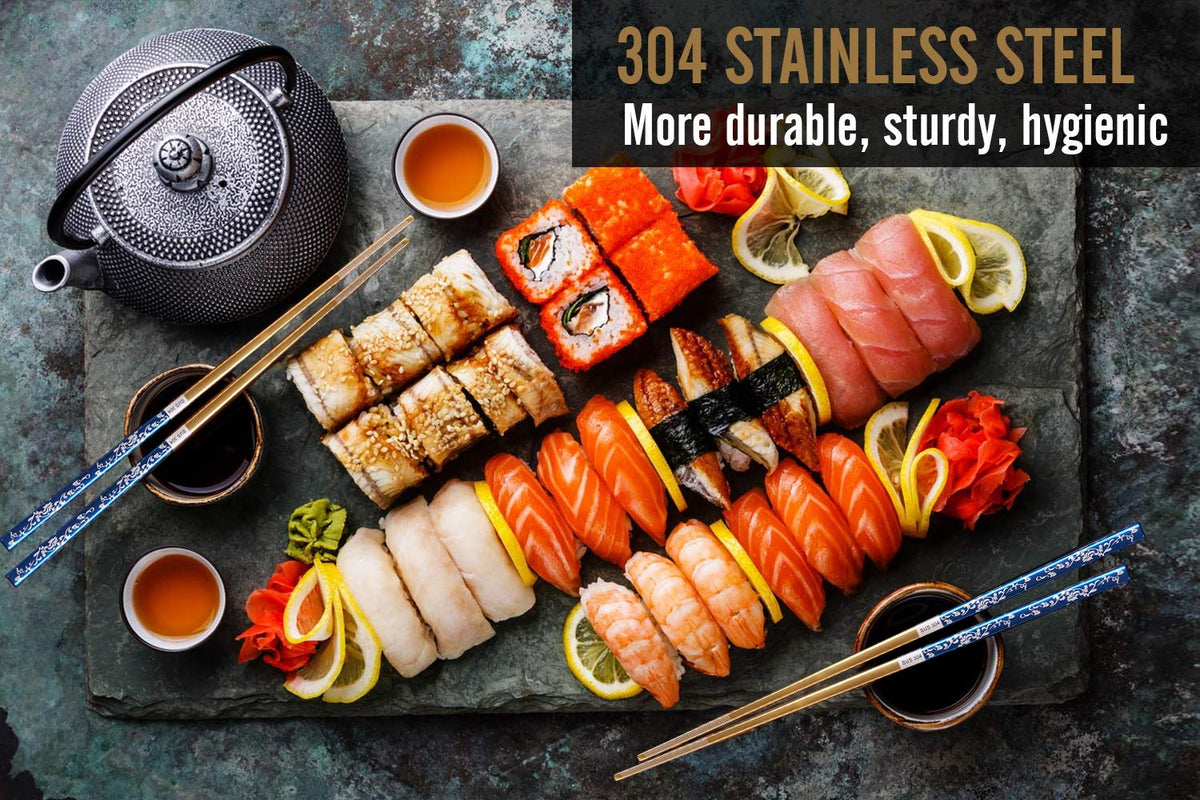 Greatamzor SUS304 stainless steel chopsticks for durability and sanitation