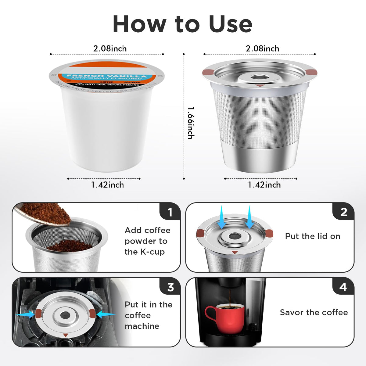 GREATCHI dual-density mesh filter reduces sediment for a cleaner cup