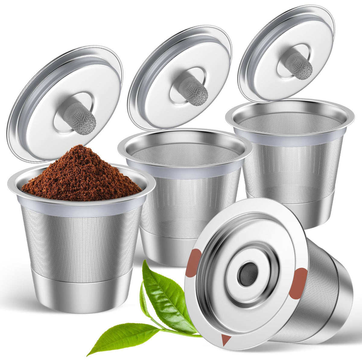GREATCHI reusable stainless-steel K-Cup for Keurig, compatible with 1.0 and 2.0 for fresher brews