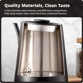 Greater Goods hydrodynamic vent guides hot water for smooth pouring