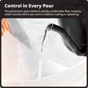 Greater Goods Electric Gooseneck Kettle with digital display for accurate brewing