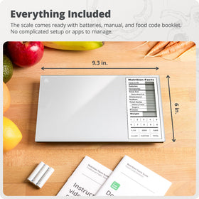 Greater Goods Food Scale battery-powered for flexible kitchen placement.