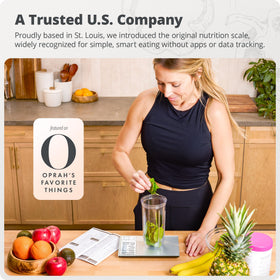 Greater Goods Food Scale on a countertop ready for daily use and meal prep.