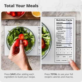 Greater Goods Food Scale pre-loaded food codes for quick reference during prep.