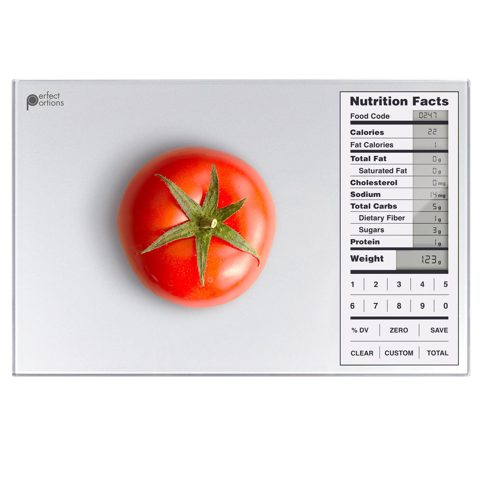 Greater Goods nutrition scale for meal planning with precise gram readings