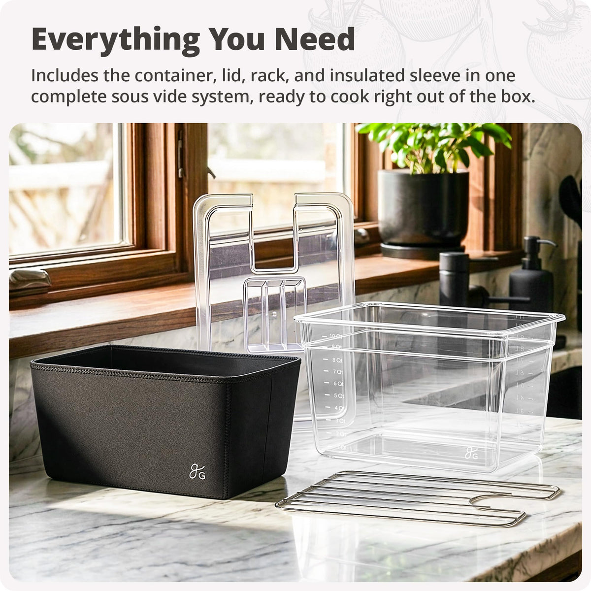 Greater Goods 12qt measurement marks help monitor water level at a glance.