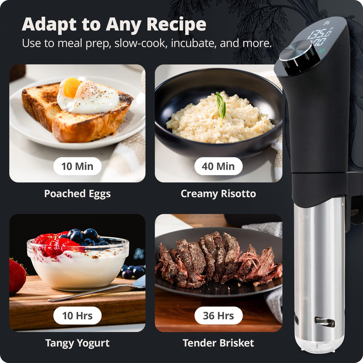 Greater Goods sous vide temperature dial makes quick adjustments during meal prep.