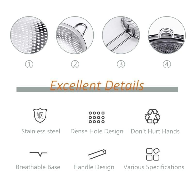 GREATLINK 5-quart stainless steel mesh strainer for efficient rinsing and draining