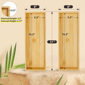 Greatseas bamboo organizer with deep compartments designed for large utensils.