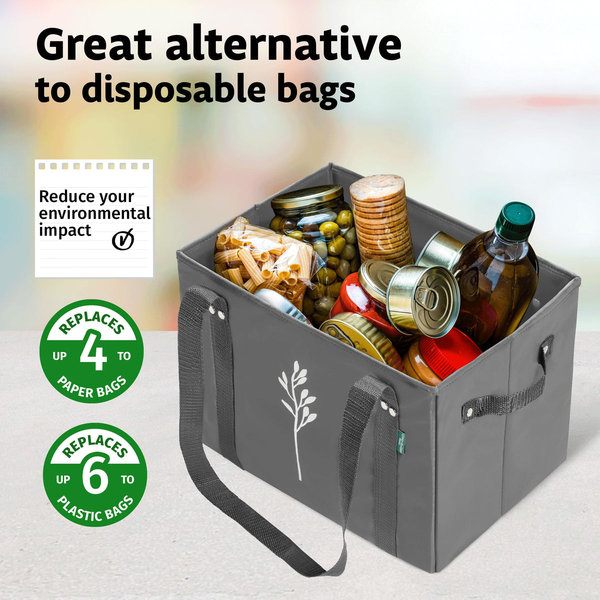Green Bulldog Bags foldable for easy storage