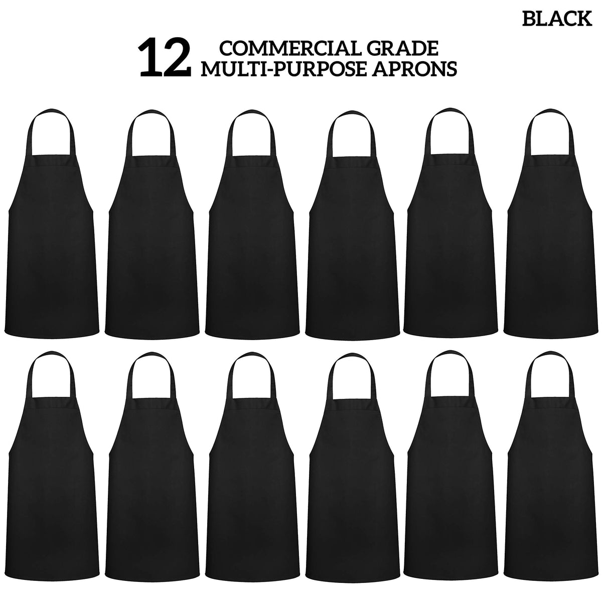 Green Lifestyle black bib apron with adjustable neck, versatile for cooks and baristas.
