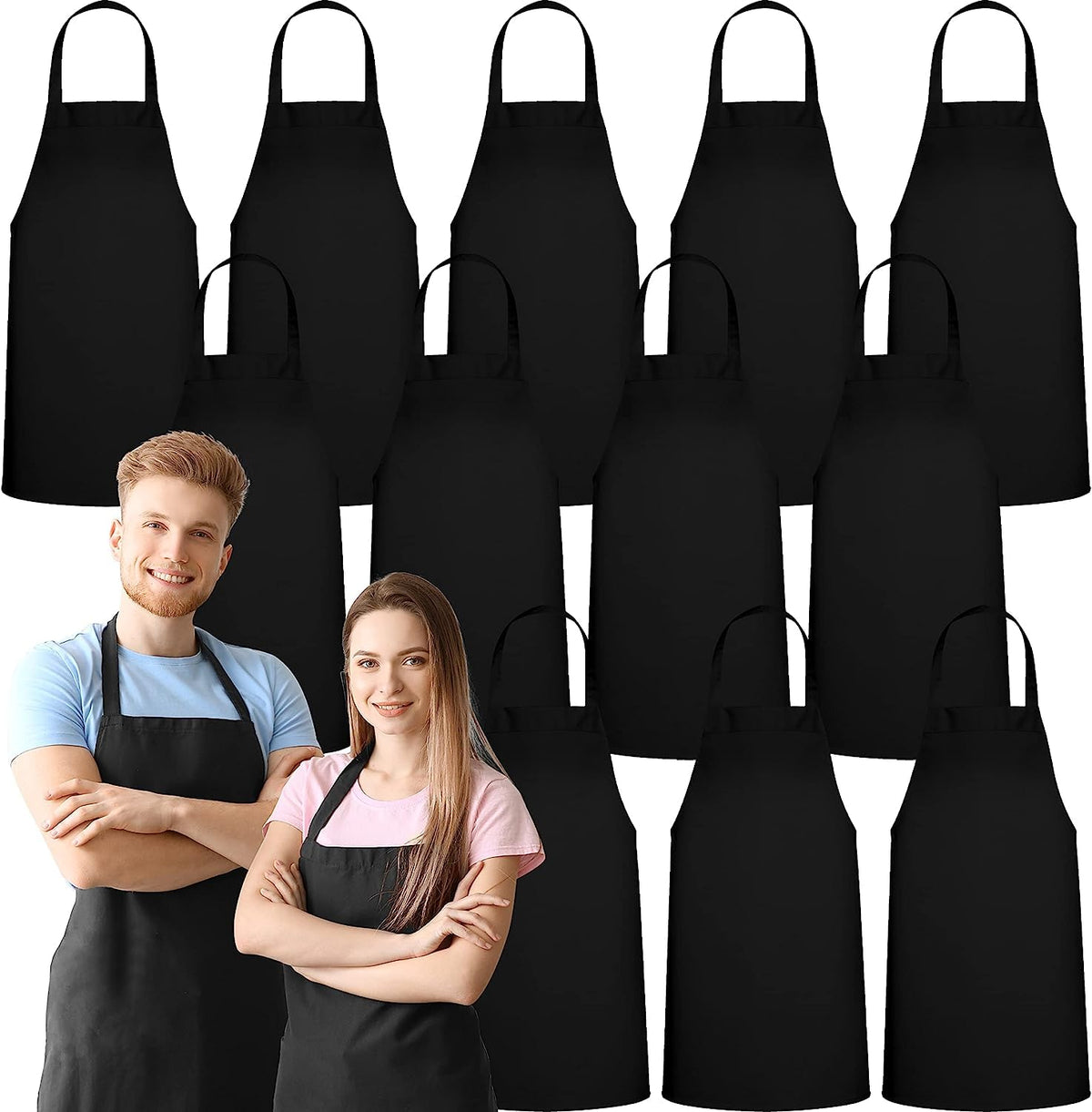 Green Lifestyle bulk-pack bib aprons for kitchens and events.