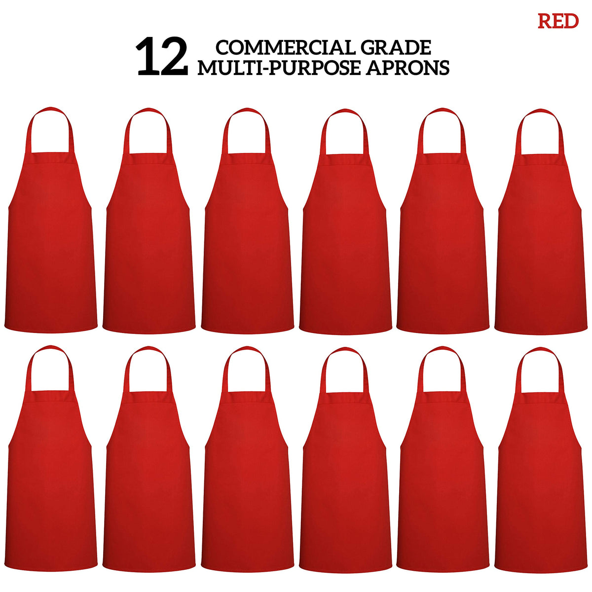 GREEN LIFESTYLE Machine-washable red apron for quick cleanup after tasks