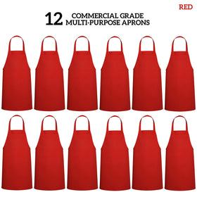 GREEN LIFESTYLE Machine-washable red apron for quick cleanup after tasks