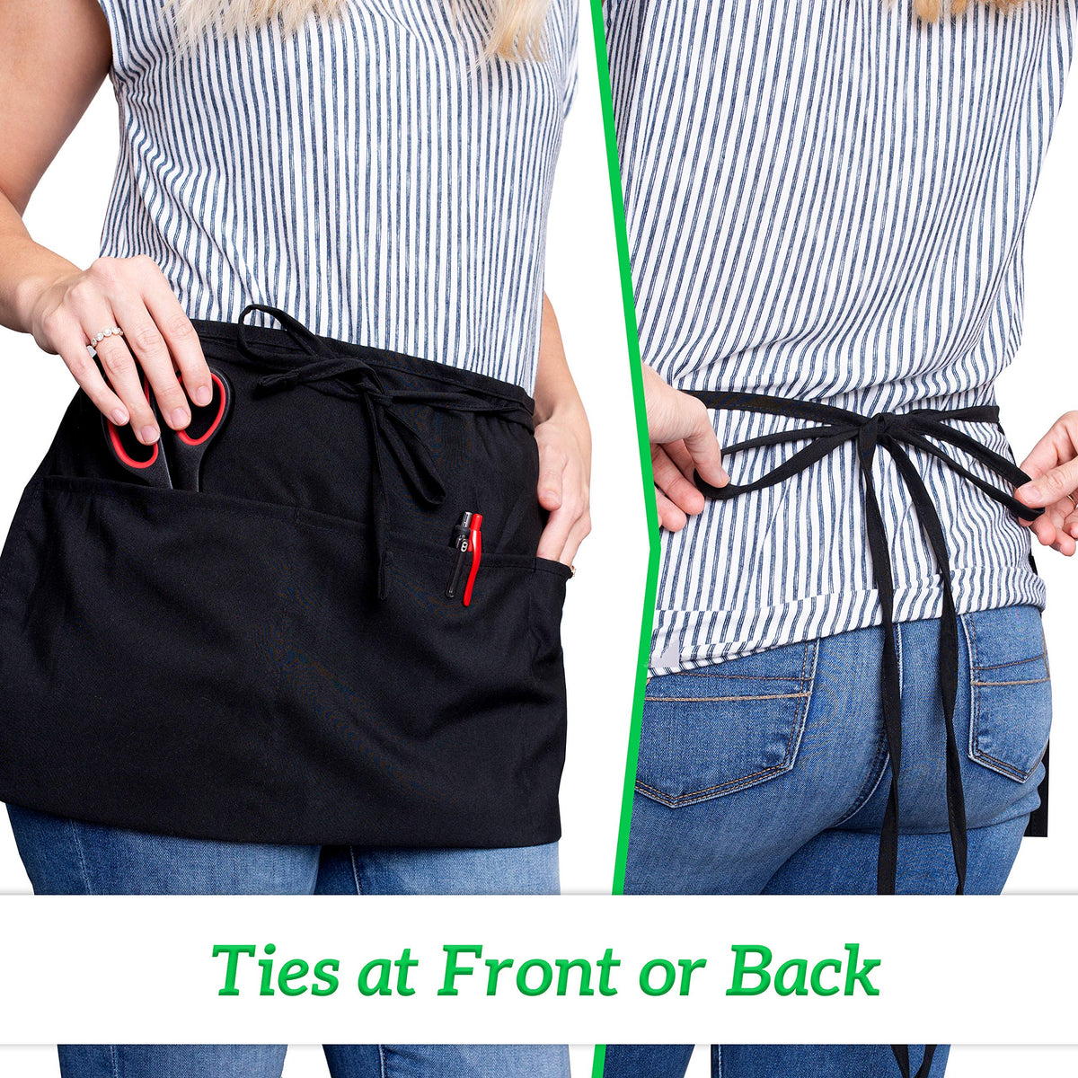 GREEN LIFESTYLE professional-server apron ideal for servers in restaurants and cafes.