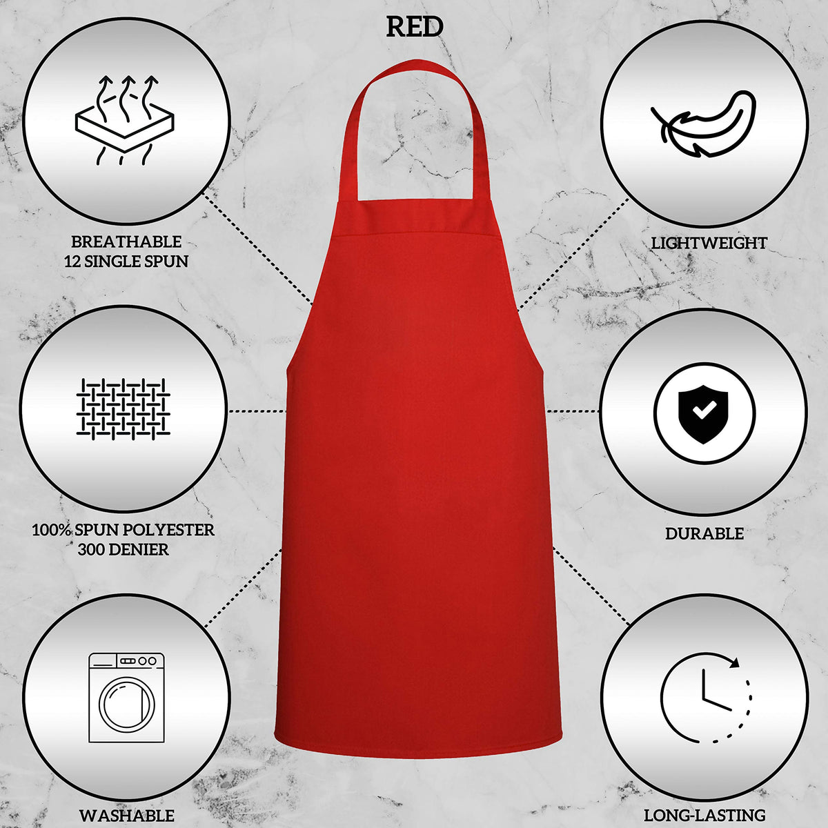 GREEN LIFESTYLE Restaurant-grade red apron suitable for chefs and servers