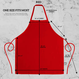 GREEN LIFESTYLE Unisex red apron adjustable straps for comfortable cooking