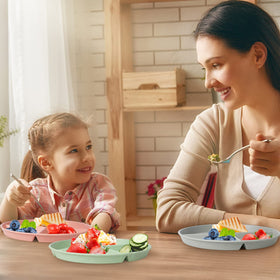 Greenandlife 9-inch divided plate demonstrates durable, unbreakable design for busy households.