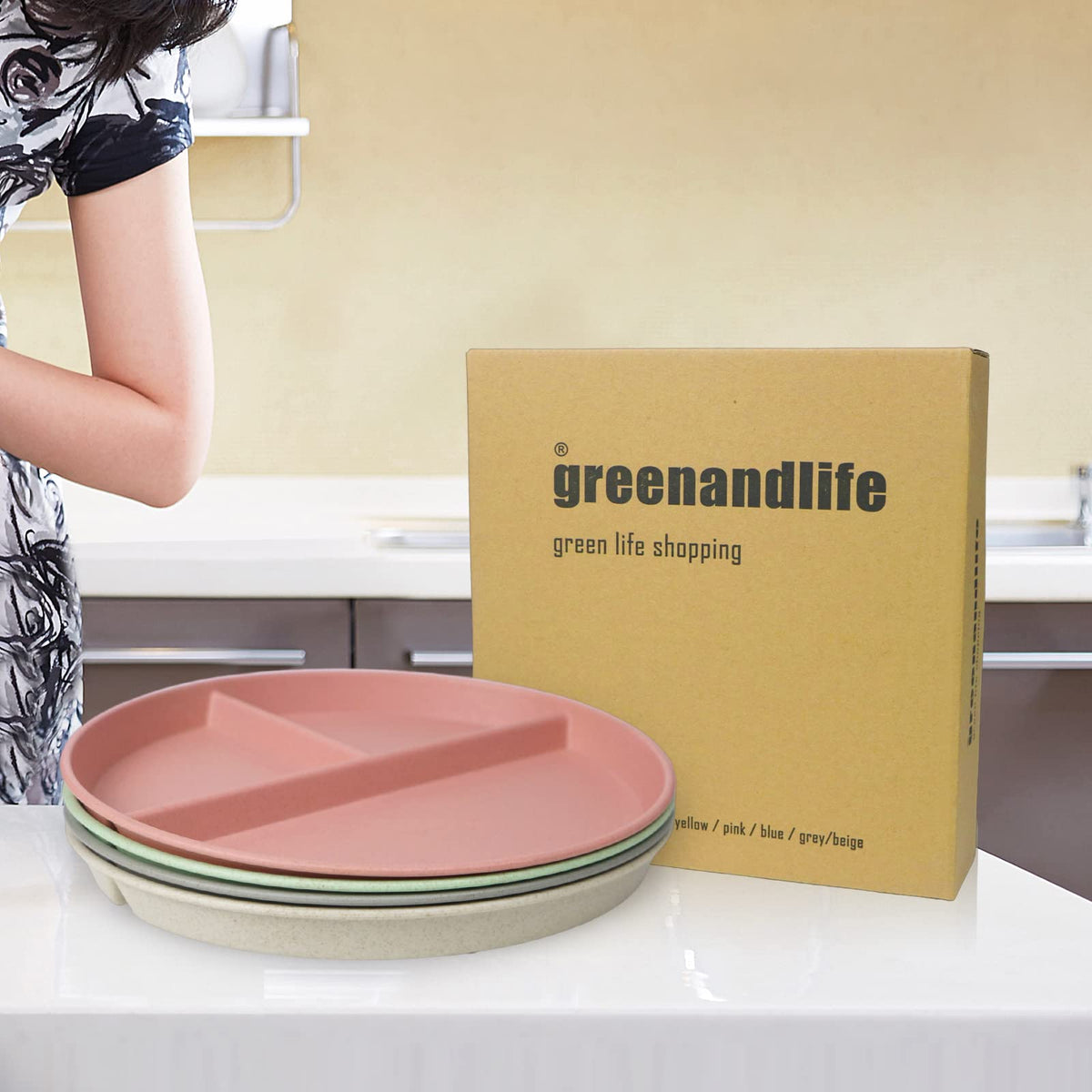 Greenandlife 9-inch divided plate used for kid meals supports balanced portions.