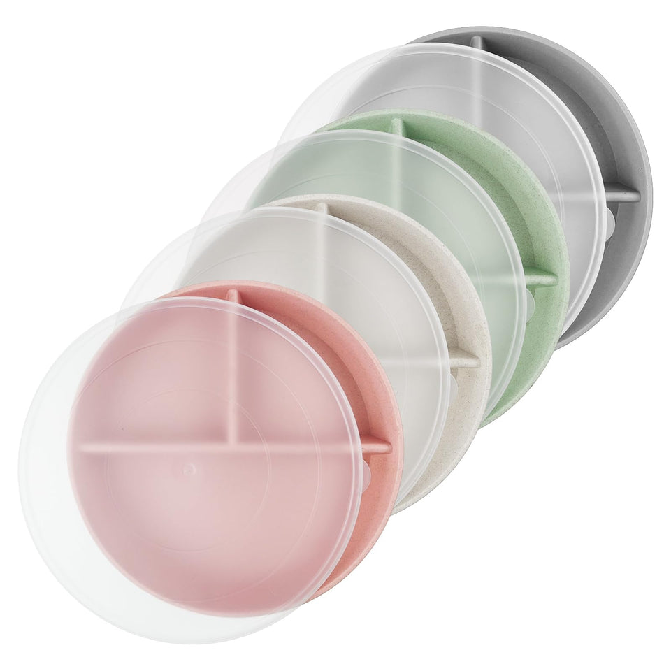 Greenandlife 9-inch divided plate with lid for organized meals and leftovers.
