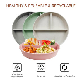 Greenandlife dishwasher and microwave safe divided plate for easy cleanup.