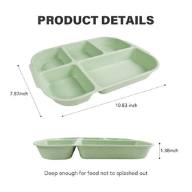 greenandlife beige divided plate with deep compartments for balanced meals