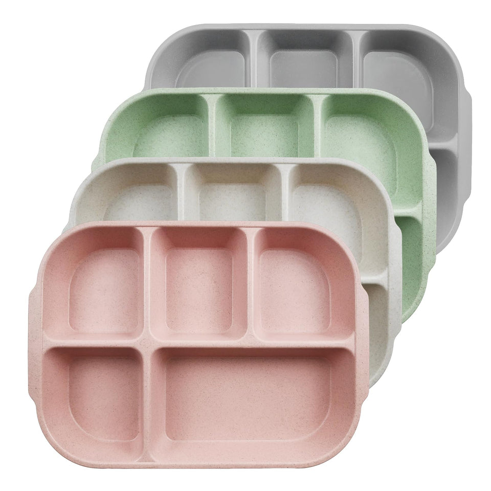 greenandlife pink divided plate for kid-friendly portion control at meals