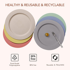 Greenandlife stackable plates save cabinet space and simplify storage.