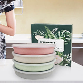 Greenandlife stackable, lightweight divided plates save kitchen space.