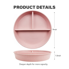 Greenandlife wheat straw divided plate with compartments keeps kids meals neat.
