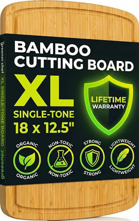 Greener Chef 18-inch bamboo cutting board vertical grain for lasting durability