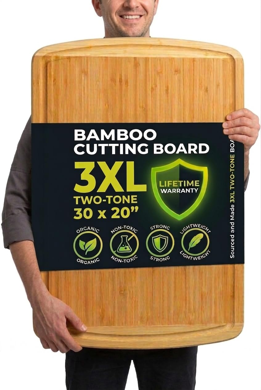 Greener Chef 30x20 cutting board with big surface area ideal for large roasts and turkeys.