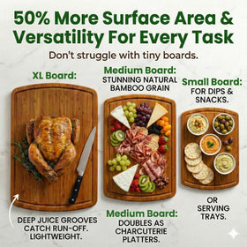 Greener Chef bamboo board with lifetime replacement warranty adds peace of mind.