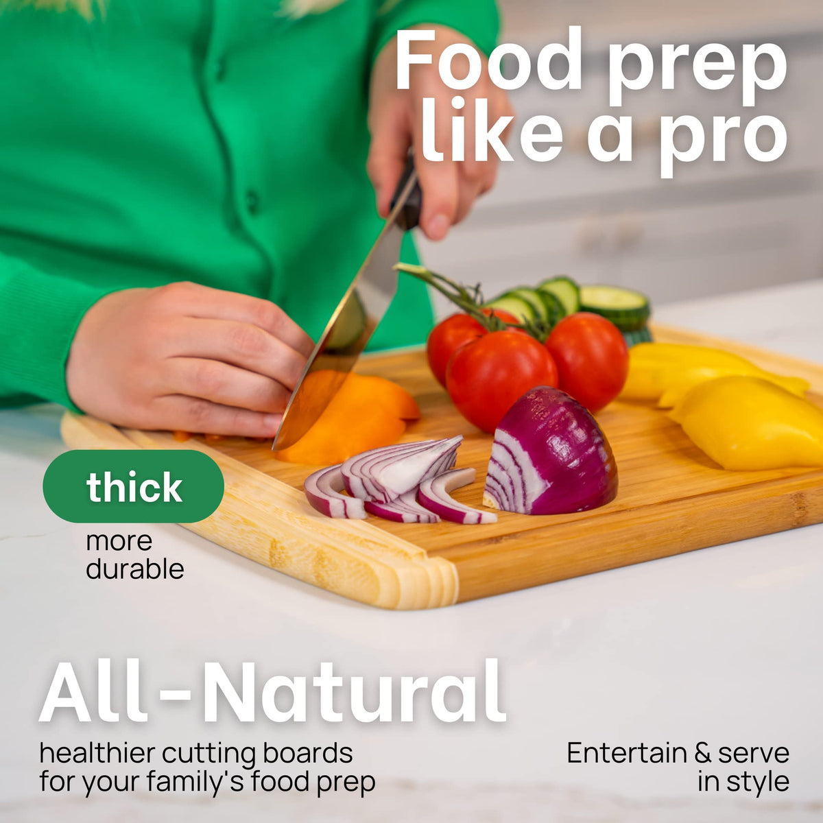Greener Chef compact board doubles as a stylish cheese or fruit display