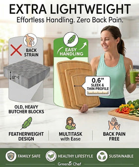 Greener Chef 12x9 inch board ideal for herbs, bread, and fruit.