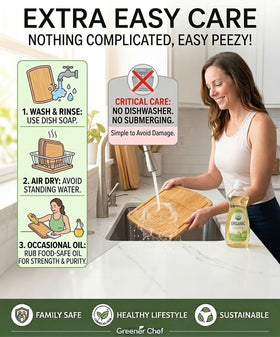 Greener Chef ultra-light 0.6 inch boards ease handling.