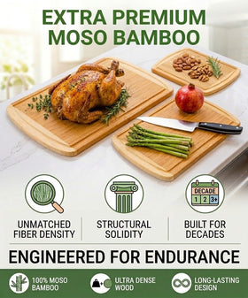 Greener Chef 100 percent Moso bamboo emphasizes dense material for long lasting use