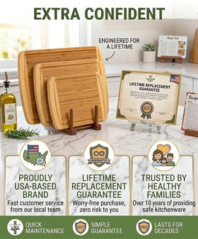 Greener Chef natural two-tone design enhances counter presentation during gatherings