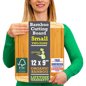 Greener Chef small bamboo cutting board for daily prep and compact counter space