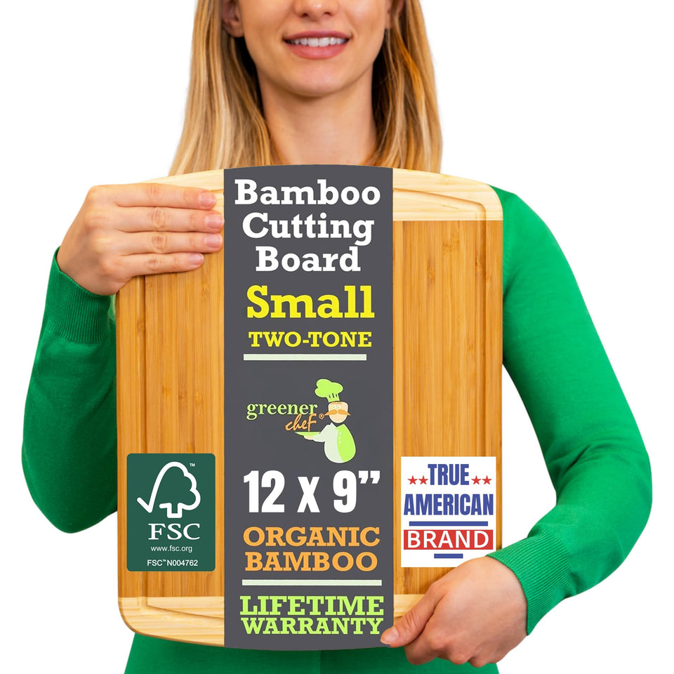 Greener Chef small bamboo cutting board for daily prep and compact counter space