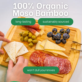 Greener Chef two-tone bamboo board adds style for charcuterie and light slicing