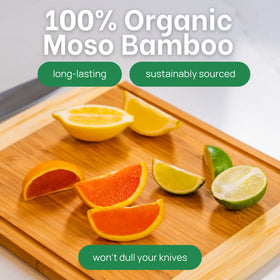Greener Chef bamboo board showcases vertical grain for daily chopping durability.