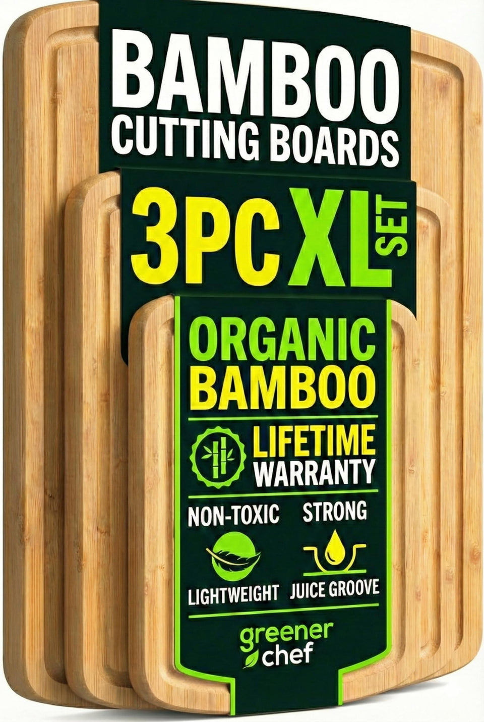 Greener Chef XL cutting boards with vertical grain for durable prep