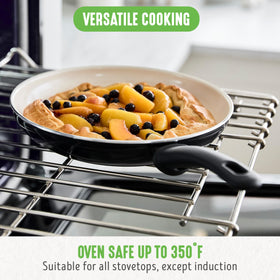 GreenLife 10-inch fry pan with nonstick coating for easy flipping.