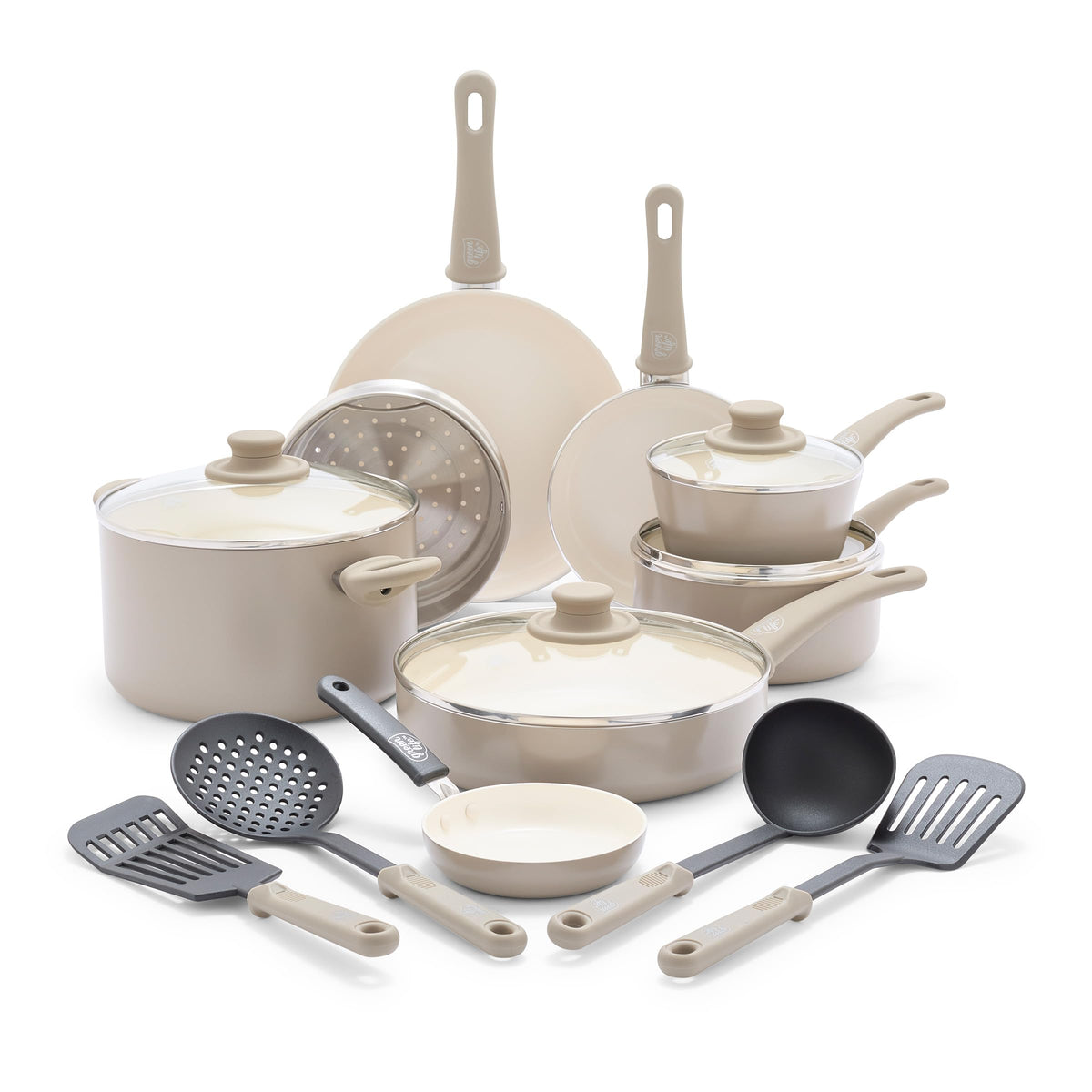 GreenLife 16-piece nonstick set for versatile daily cooking