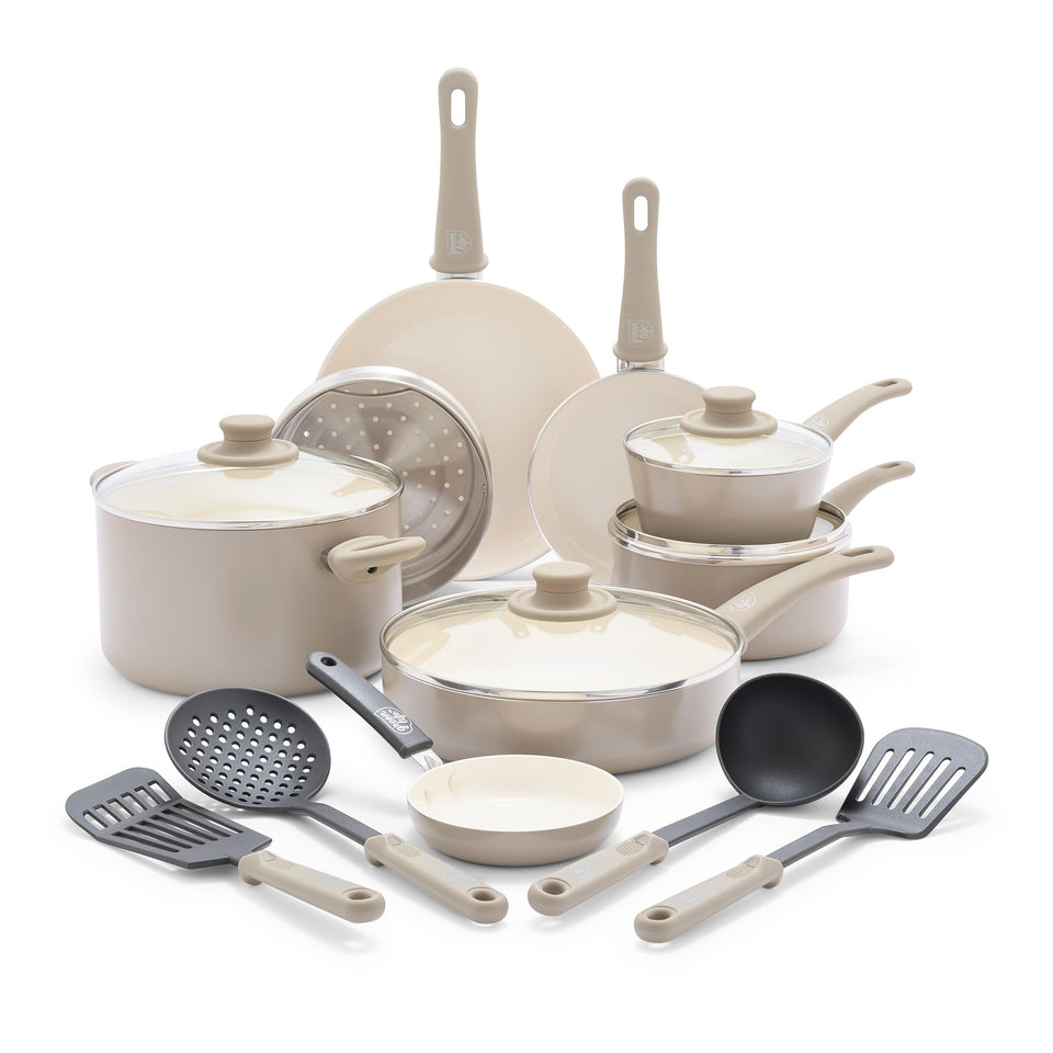 GreenLife 16-piece nonstick set for versatile daily cooking