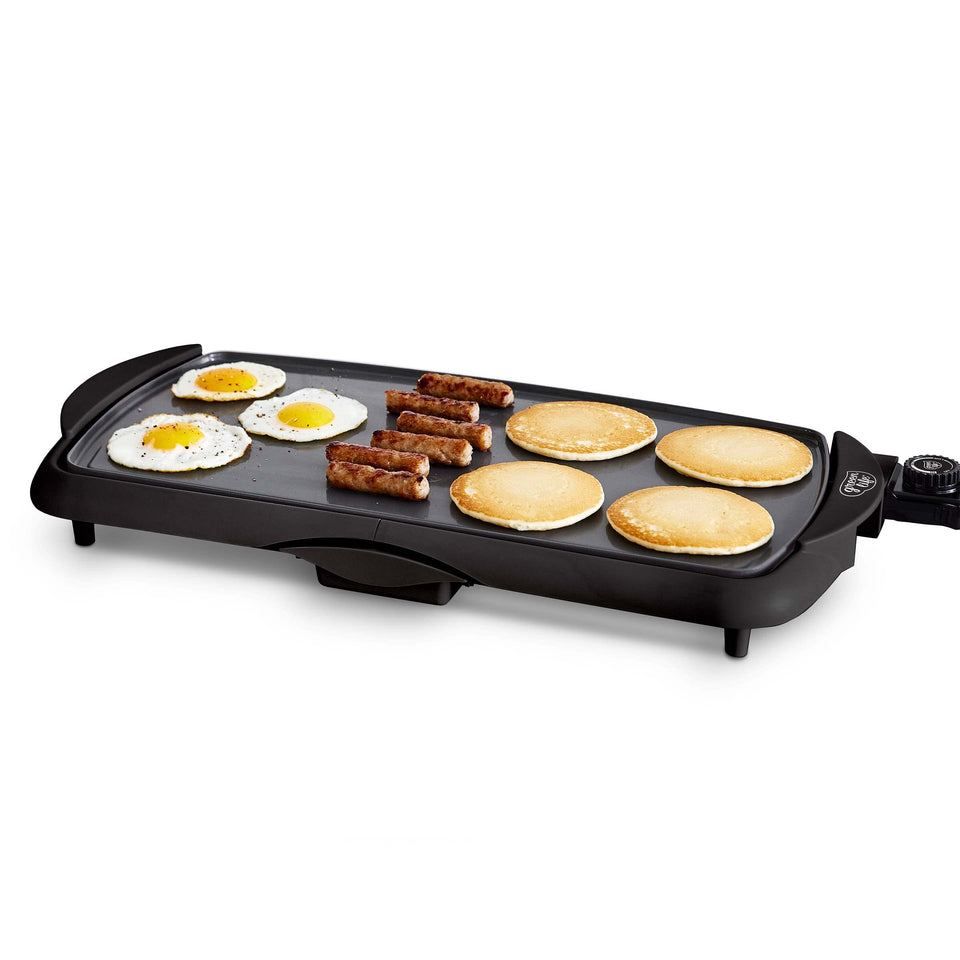 GreenLife 20in extra-large griddle surface for family meals and gatherings.