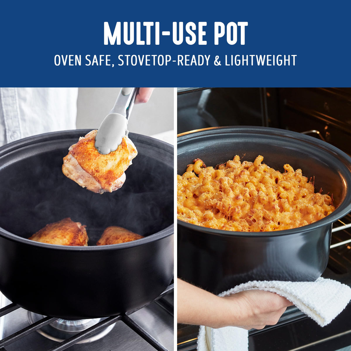 GreenLife ceramic nonstick interior for easy release and quick cleanup.